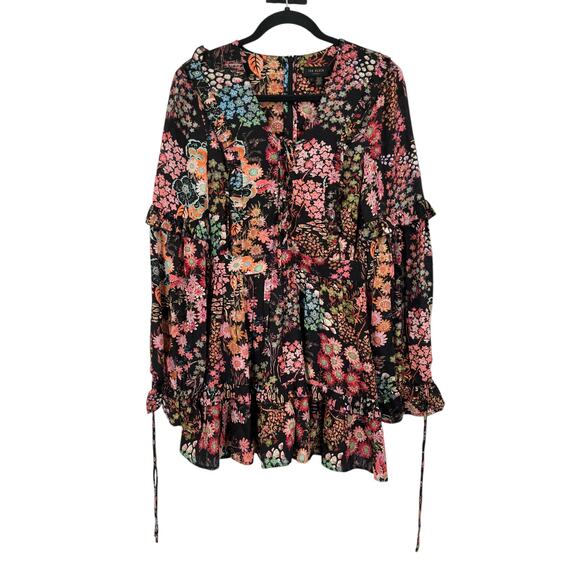Ted Baker Dress Hendria floral-print ruffled crepe minidress size 2 (US 6) E - Picture 2 of 9